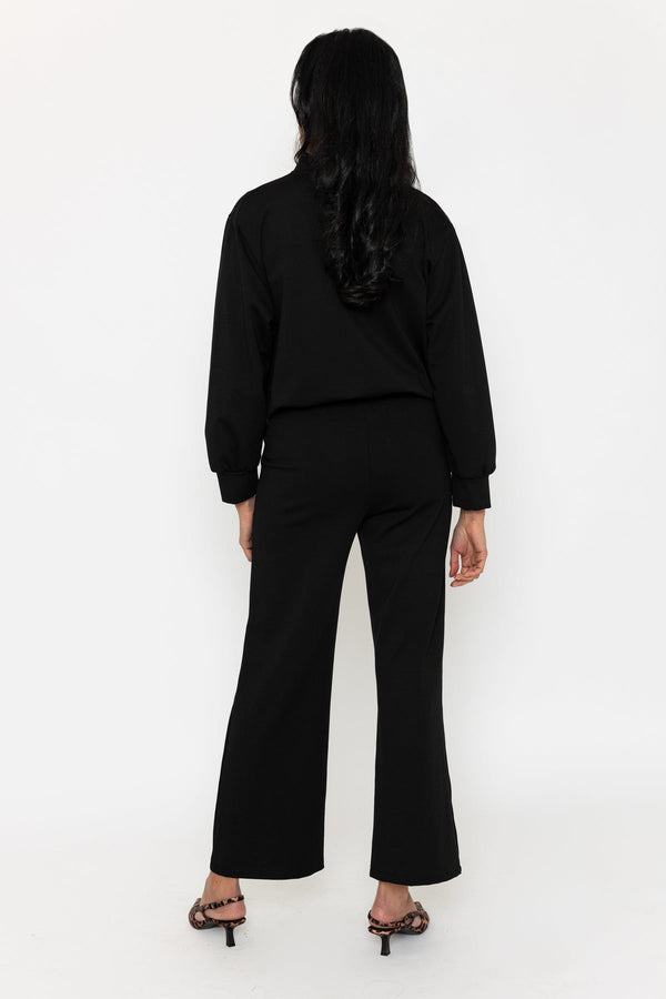 Carraig Donn Black Ponte Wide Leg Trousers