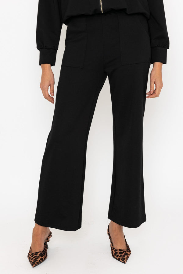 Carraig Donn Black Ponte Wide Leg Trousers