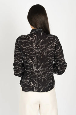 Carraig Donn Black Print Long Sleeve Jane Blouse