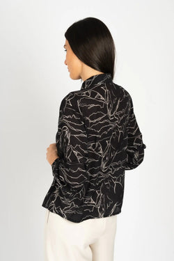 Carraig Donn Black Print Long Sleeve Jane Blouse