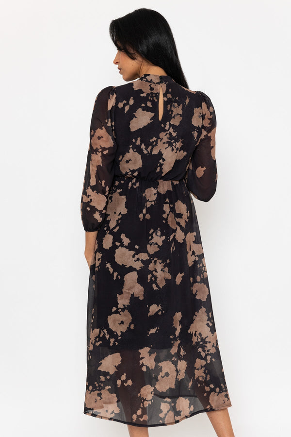 Carraig Donn Black Print Mollie Midi Dress