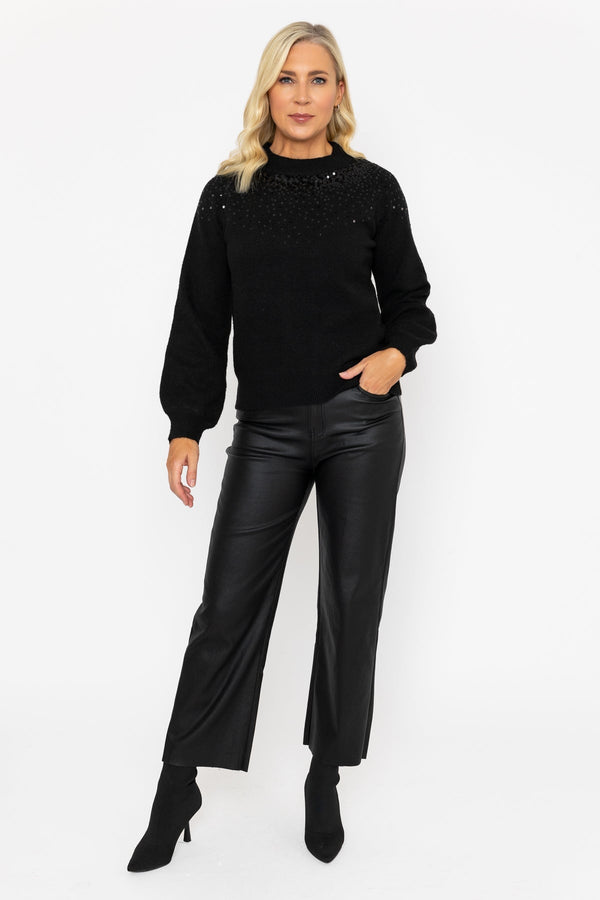 Carraig Donn Black Sequin Sweater