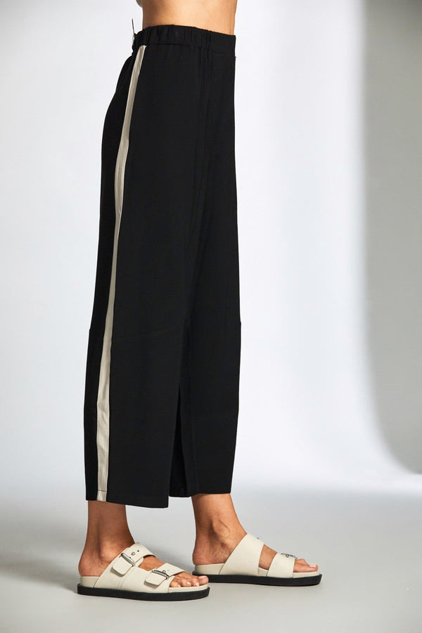 Carraig Donn Black Side Stripe Slouch Trousers