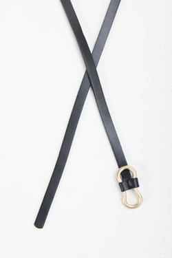 Carraig Donn Black Skinny Waist Belt - Size L/XL