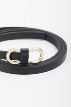 Carraig Donn Black Skinny Waist Belt - Size L/XL