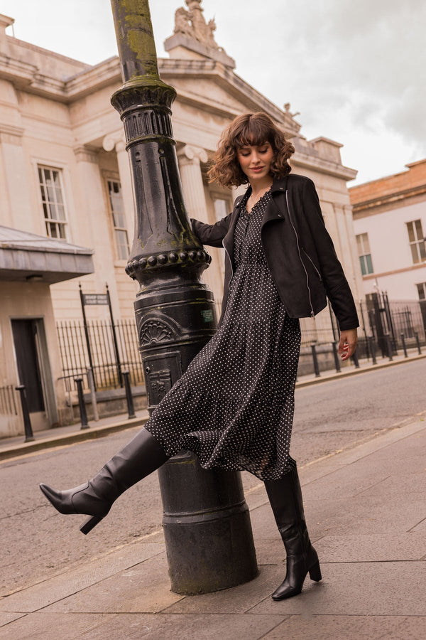 Carraig Donn Black Suede Biker Jacket