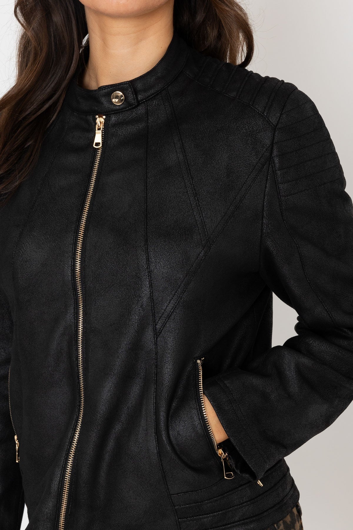 Black Suedette Jacket Ladies Jackets Carraig Donn