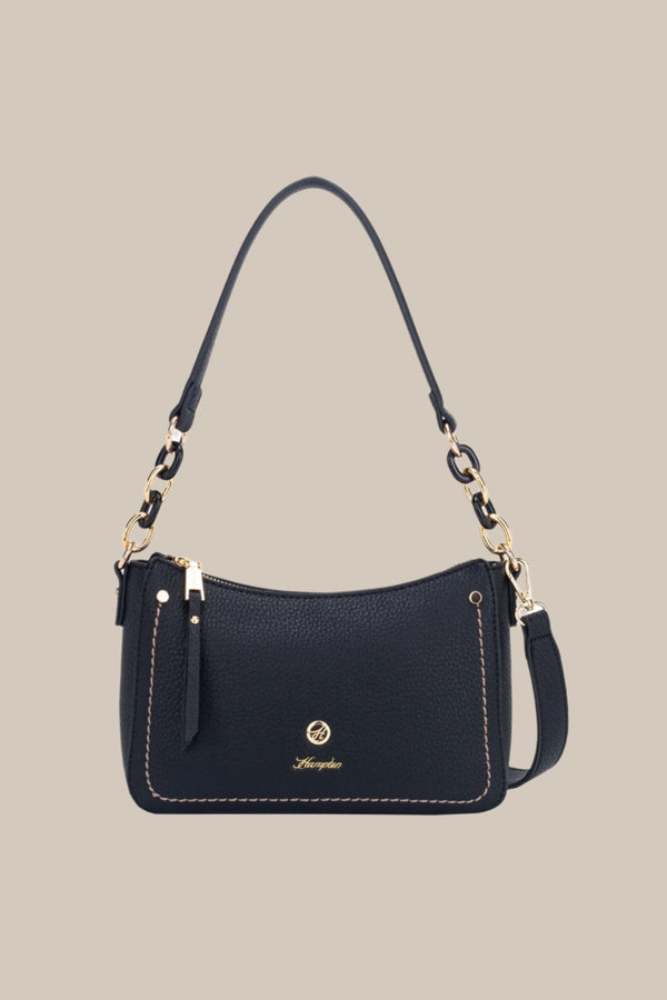 Carraig Donn Black Tern Curved Zip Shoulder Bag