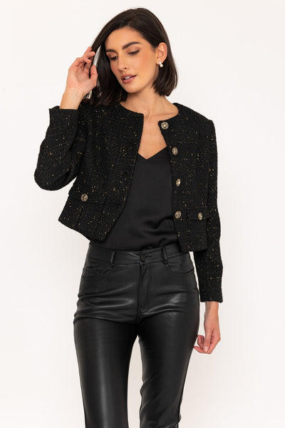 Carraig Donn Black Tweed Jacket With Lurex