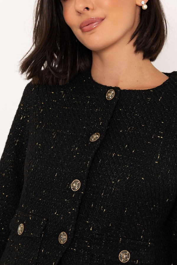 Carraig Donn Black Tweed Jacket With Lurex