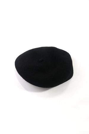 Black Wool Beret With Heart Pin