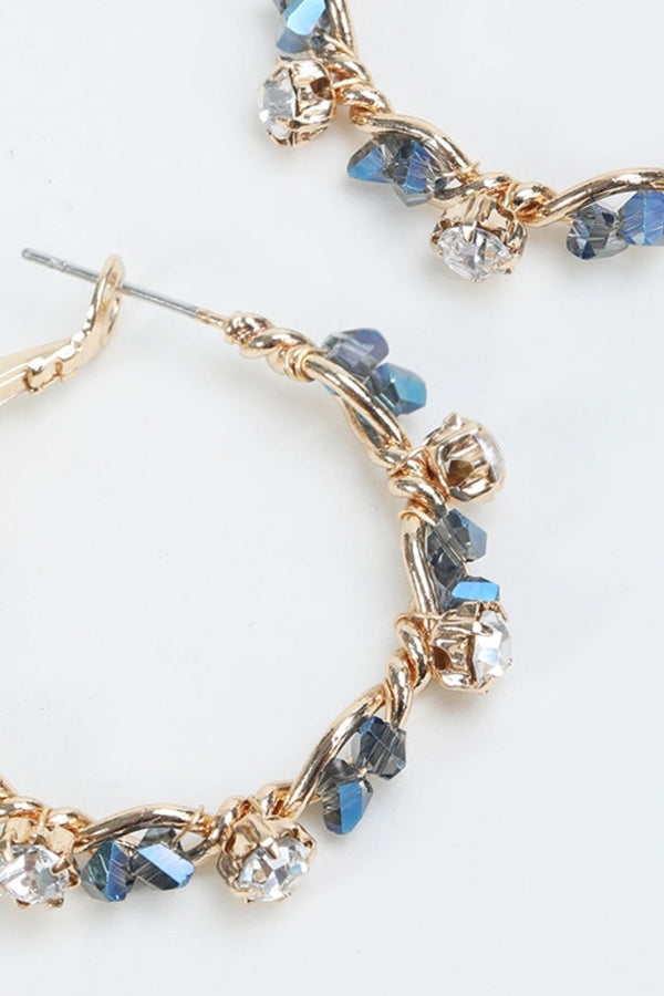 Carraig Donn Blue Beaded Hoop Earrings