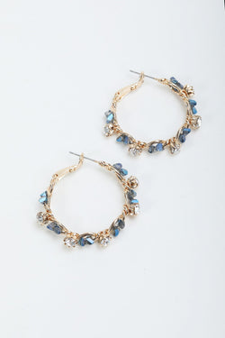 Carraig Donn Blue Beaded Hoop Earrings