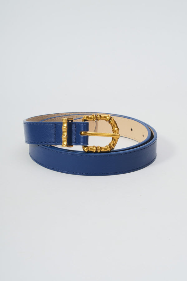 Carraig Donn Blue Gold Buckle Classic Belt - Size S/M