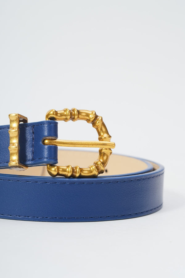 Carraig Donn Blue Gold Buckle Classic Belt - Size S/M