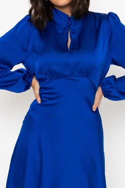 Carraig Donn Blue Long Sleeve Katherine Midi Dress