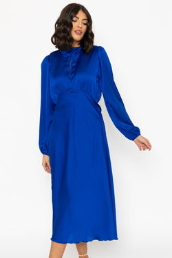 Carraig Donn Blue Long Sleeve Katherine Midi Dress