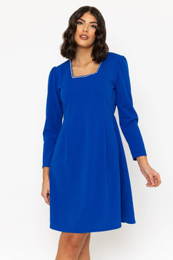 Carraig Donn Blue Long Sleeve Polly Mini Dress