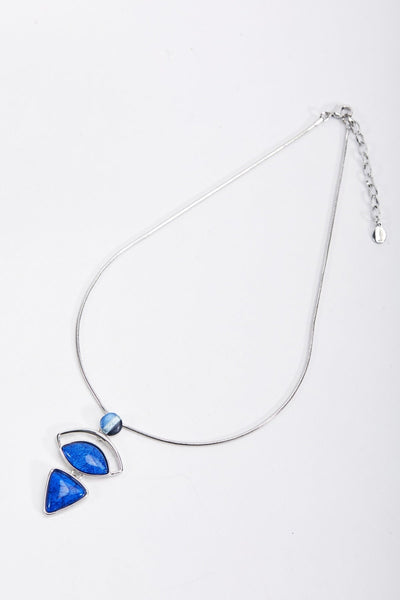 Carraig Donn Blue Pendant Statement Silver Necklace