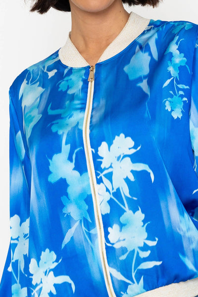 Carraig Donn Blue Printed Printed Bomber Jacket