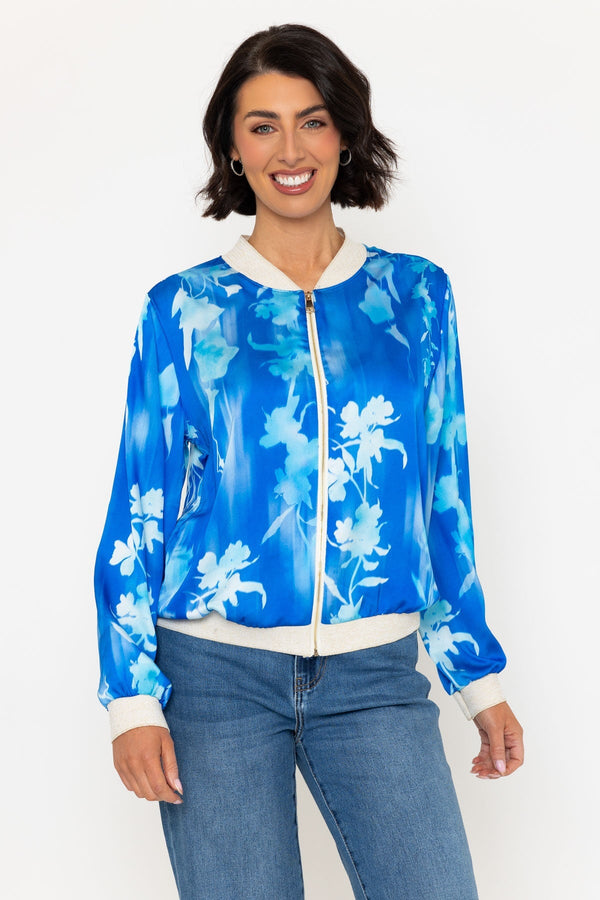 Carraig Donn Blue Printed Printed Bomber Jacket