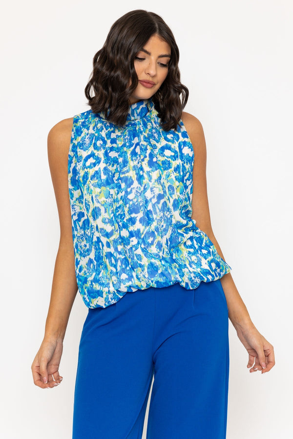 Carraig Donn Blue Printed Sleeveless Halter Top