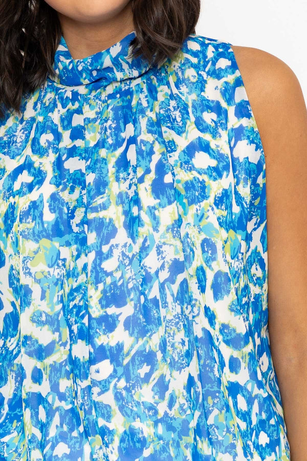 Carraig Donn Blue Printed Sleeveless Halter Top