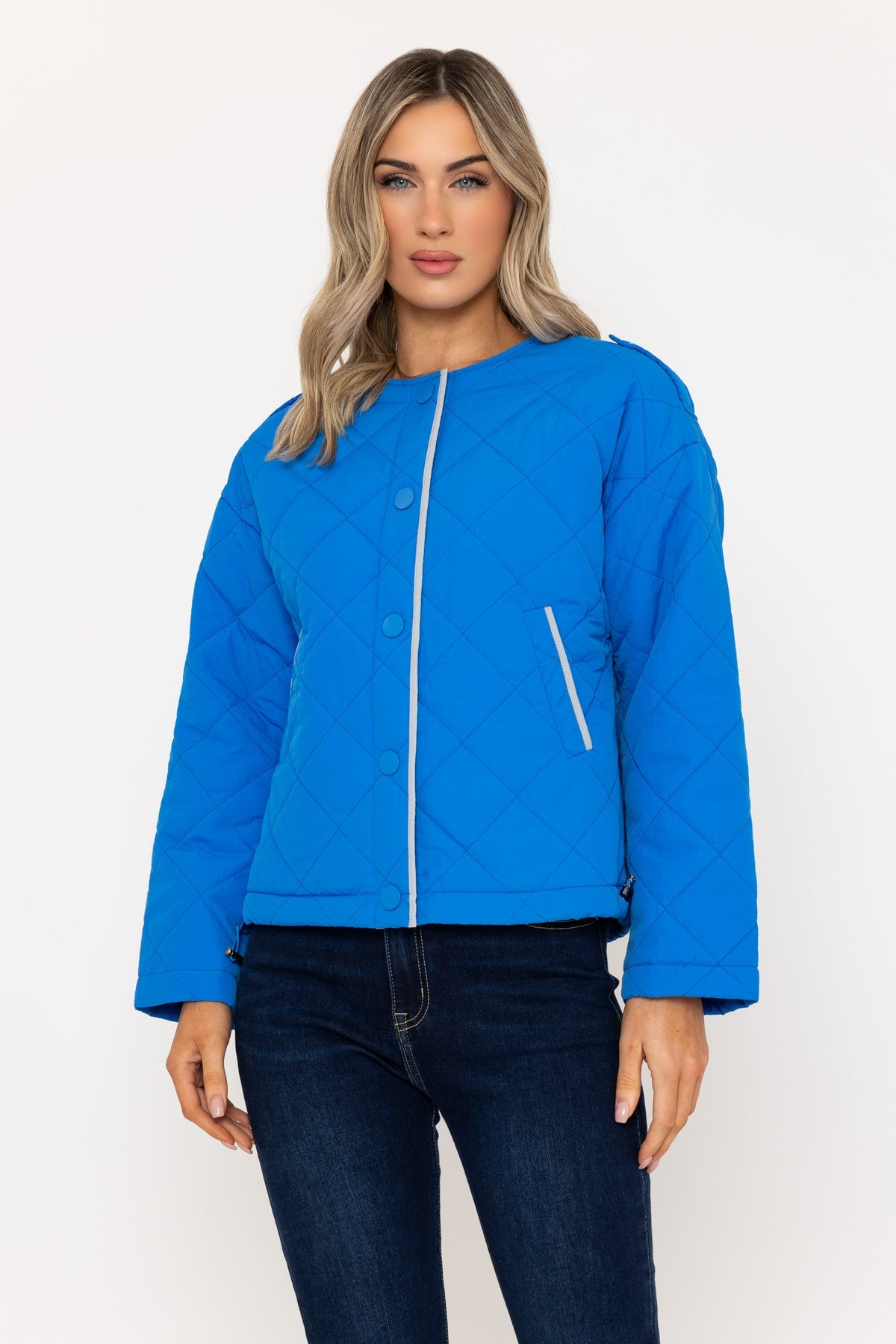 Blue Quilted Padded Jacket