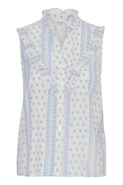 Carraig Donn Blue Sleeveless Ruffe Shirt