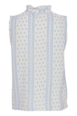 Carraig Donn Blue Sleeveless Ruffe Shirt