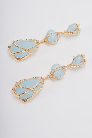 Blue Stone Drop Earrings