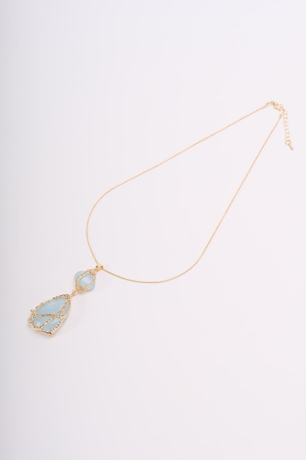 Carraig Donn Blue Stone Drop Pendant Necklace