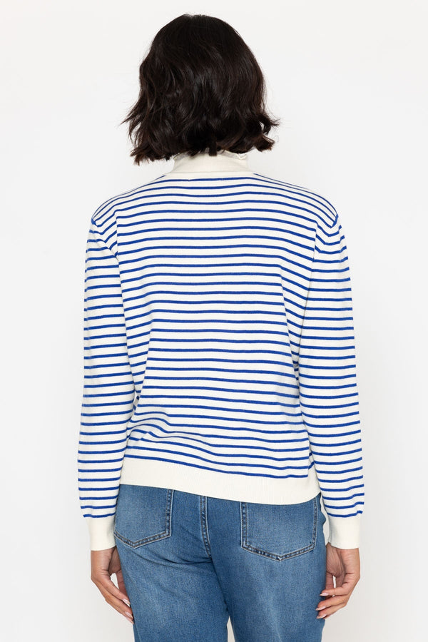 Carraig Donn Blue Stripe Cashmere Blend Turtleneck