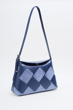 Carraig Donn Blue Suede Mix Shoulder Bag