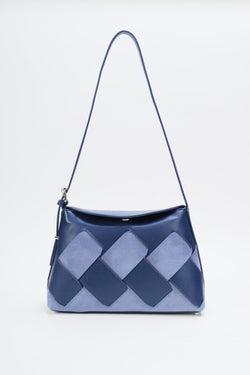 Carraig Donn Blue Suede Mix Shoulder Bag