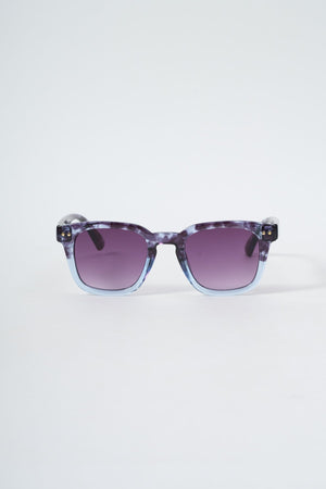 Blue Tortoise Shell Square Sunglasses