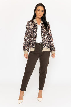 Carraig Donn Bomber Jacket in Leopard Print