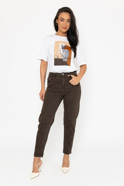 Carraig Donn Brown High Waisted Mom Jeans