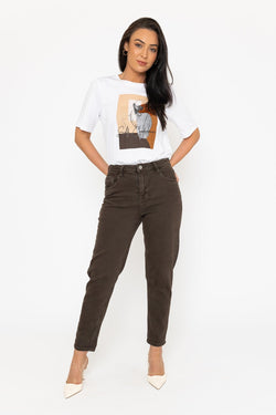 Carraig Donn Brown High Waisted Mom Jeans