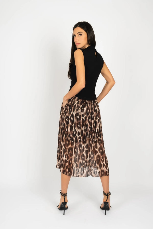 Carraig Donn Brown Leopard Print Midi Skirt