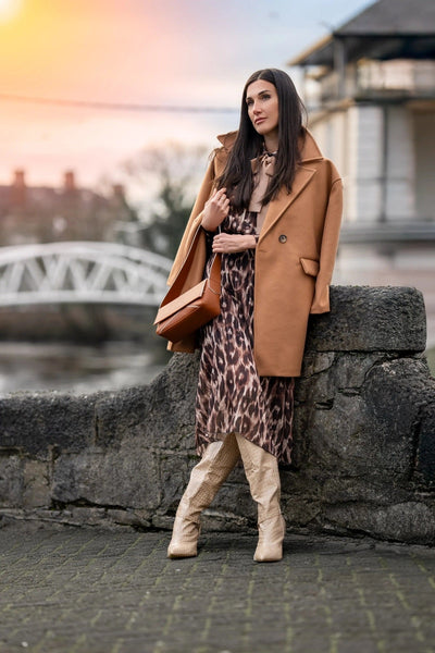 Carraig Donn Brown Leopard Print Midi Skirt