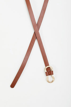 Brown Skinny Waist Belt - Size L/XL