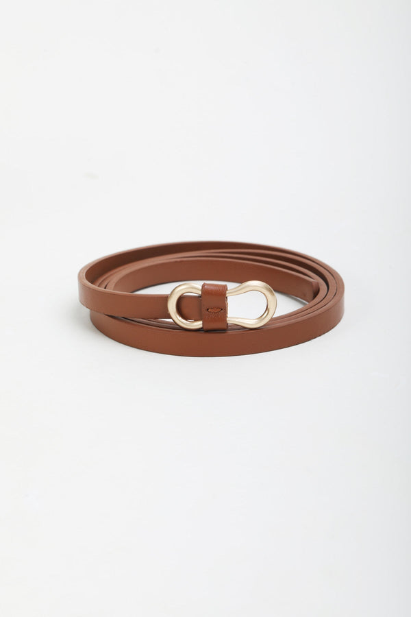 Carraig Donn Brown Skinny Waist Belt - Size L/XL