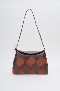 Carraig Donn Brown Suede Mix Shoulder Bag