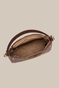 Carraig Donn Brown Tern Curved Zip Shoulder Bag