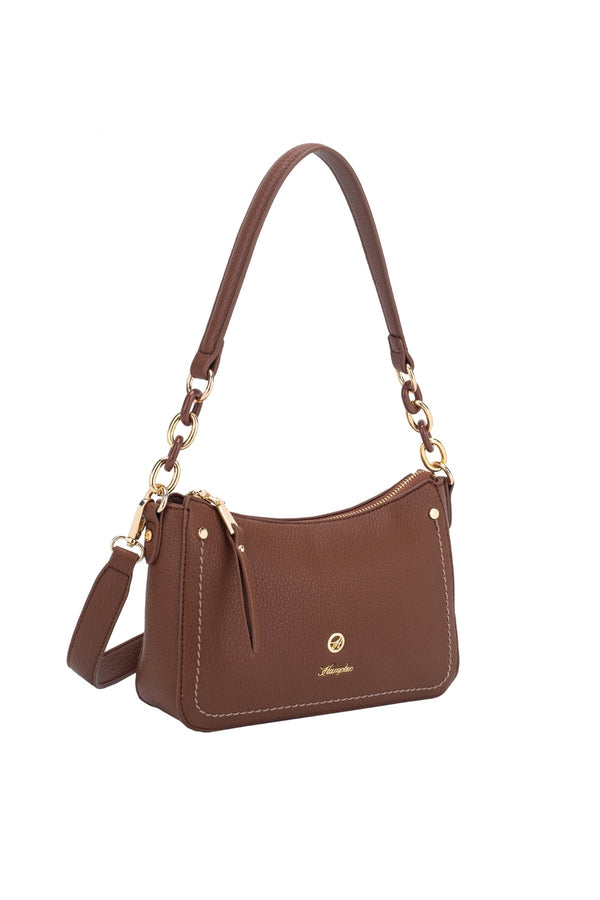 Carraig Donn Brown Tern Curved Zip Shoulder Bag