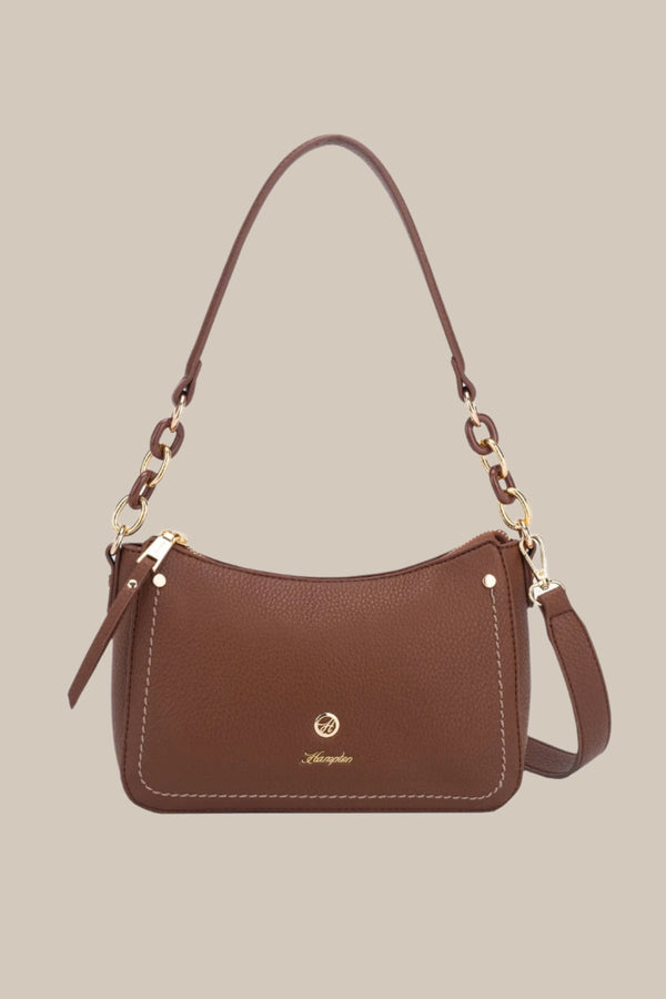 Carraig Donn Brown Tern Curved Zip Shoulder Bag