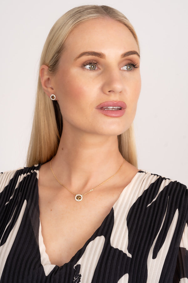 Carraig Donn Brown Topaz & Diamante Necklace