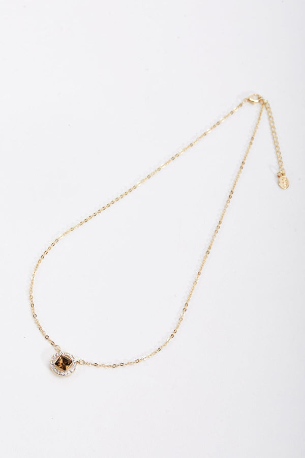 Carraig Donn Brown Topaz & Diamante Necklace