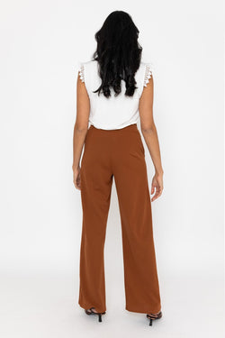 Carraig Donn Brown Wide Leg Belted Trousers